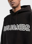 Dsquared2 Outline logo-print Cotton Hoodie Black