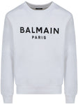 Balmain Paris Logo Printed Sweatshirt in White