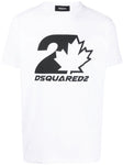 Dsquared2 Bold Maple Leaf Logo Printed T-Shirt in White