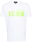 Dsquared2 Icon Blur Cool Green logo Cotton T-Shirt in White