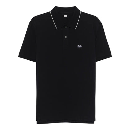C.P Company Black Cotton Polo Shirt