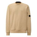 C.P. Company Diagonal Raised Fleece Crewneck Pistachio Shell Beige Sweatshirt
