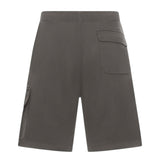 C.P. Company Diagonal Raised Embroidered Logo Gunmetal Grey Shorts