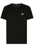 Dolce & Gabbana Silver Plaque Logo T-Shirt in Black