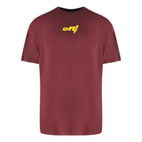 Off-White Thunder Stable Oversized Fit Burgundy T-Shirt XS