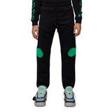 Off-White Green Diag Outline Design Cuffed Black Sweatpants S