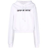 Off-White Geometric Logo Cropped White Hoodie XS