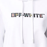 Off-White Geometric Logo Cropped White Hoodie XS
