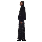 Off-White Round Shoulder Shearling Jacket IT38