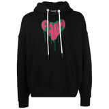 Palm Angels Spray Heart Design Black Hoodie S