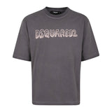 Dsquared2 Best Fade Loose Fit Cartoon Logo T-Shirt Charcoal XS