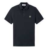 Stone Island Organic Cotton Elastane Pique Navy Polo Shirt