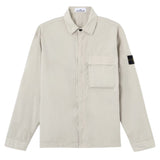 Stone Island Stretch Cotton Paracadute Pearl Grey Overshirt