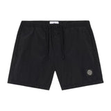 Stone Island Crinkled Nylon Black Swim Shorts