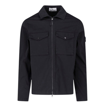 Stone Island Raso Cotton Black Overhsirt
