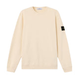 Stone Island Brushed Cotton Ivory White Sweatshirt