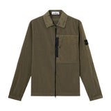 Stone Island Nylon Metal Zip-Up Military Green Overshirt