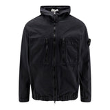 Stone Island Organic Cotton Ripstop Black Jacket