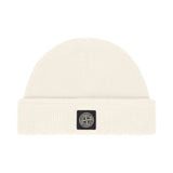 Stone Island Ribbed Organic Cotton Beige Beanie Hat