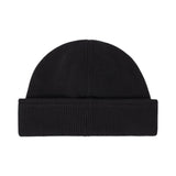 Stone Island Ribbed Organic Cotton Black Beanie Hat