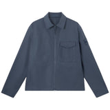Stone Island All-Weather Cotton Canvas S.I. Ghost Slate Blue Overshirt