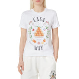 Casablanca Printed Fitted  T-Shirt Casa Way White  T-Shirts Womens