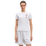 Casablanca Printed Fitted  T-Shirt Nature Teacher White  T-Shirts Womens