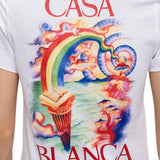 Casablanca Printed Fitted  T-Shirt Nature Teacher White  T-Shirts Womens
