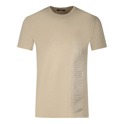Balmain Brand Embossed Logo Sand T Shirt - Style Centre Wholesale