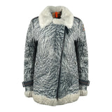 Parajumpers Haven Shearling Nine Iron Grey Leather Jacket - Style Centre Wholesale