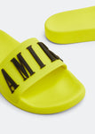 Amiri Core Logo Embossed Sliders in Yellow/Black