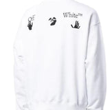 Off White Big Ow Skate Fit White Sweatshirt - Style Centre Wholesale