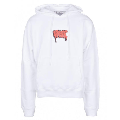 Off-White Graffiti Paint Logo White Hoodie