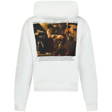 Off White Caravaggio Crowing Design White Oversized Hoodie - Style Centre Wholesale