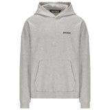 Palm Angels Embroidered Logo Grey Hoodie - Style Centre Wholesale