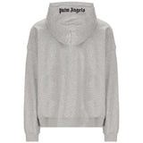 Palm Angels Embroidered Logo Grey Hoodie - Style Centre Wholesale