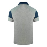 Aquascutum Colour Block Aldis Crest Chest Logo Grey Polohirt