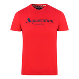 Aquascutum London Brand Logo Red T-Shirt T00323 - Style Centre Wholesale
