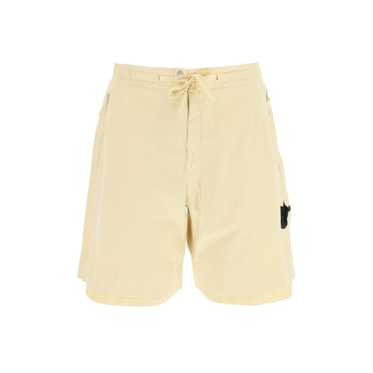 STONE ISLAND SHADOW PROJECT HEAVY SPECKLED SHORT IN BEIGE - The Designer Lounge 