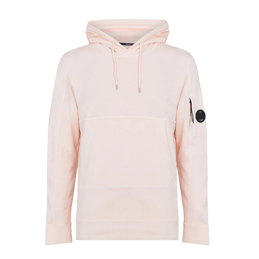 CP COMPANY COTON FLEECE RESIST DYED HOODIE IN BLEECEHED APRICOT - The Designer Lounge 
