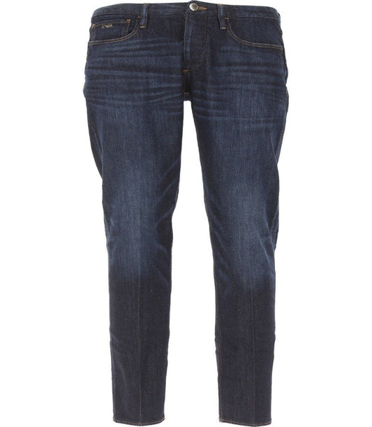 Emporio Armani-Denim Blue Jeans With Faded parts - The Designer Lounge 