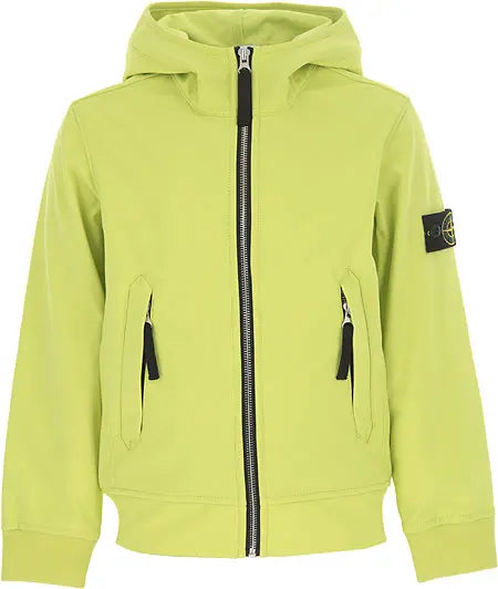 STONE ISLAND JUNIOR SOFT SHELL JACKET IN YELLOW - The Designer Lounge 