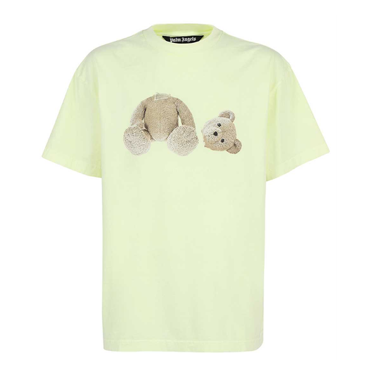 PALM ANGELS BEAR PRINT T-SHIRT IN YELLOW - The Designer Lounge 