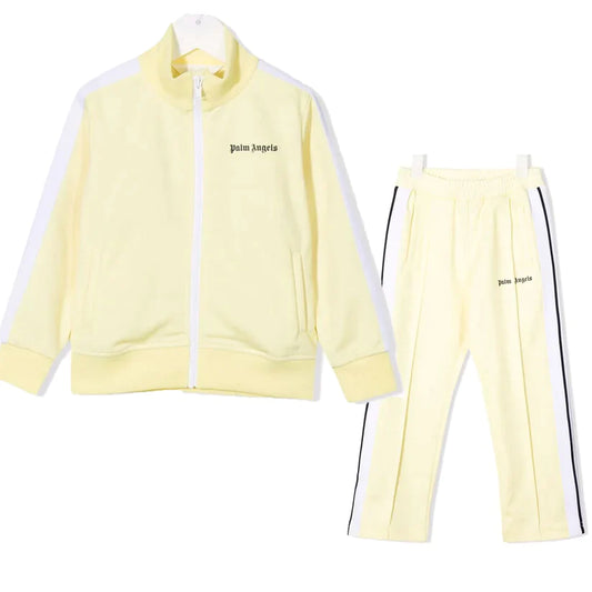 PALM ANGLES JUNIOR TRACKSUIT IN LIGHT YELLOW - The Designer Lounge 